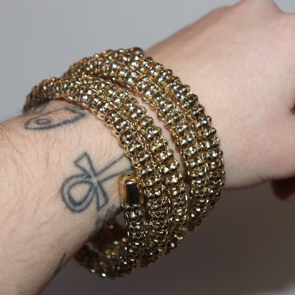 Beautiful gold bangle coil bracelet *fits most wrists sizes* - Picture 2 of 4